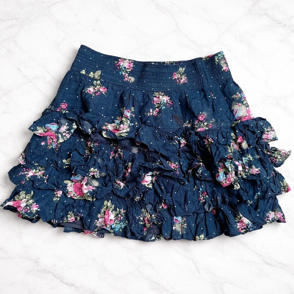 Abercrombie & Fitch Floral Ruffle Skirt Mini Skirt Womens size XS